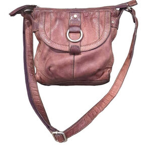 Fossil Crossbody/ Shoulder Bag Wine Color Silver Color Hardware